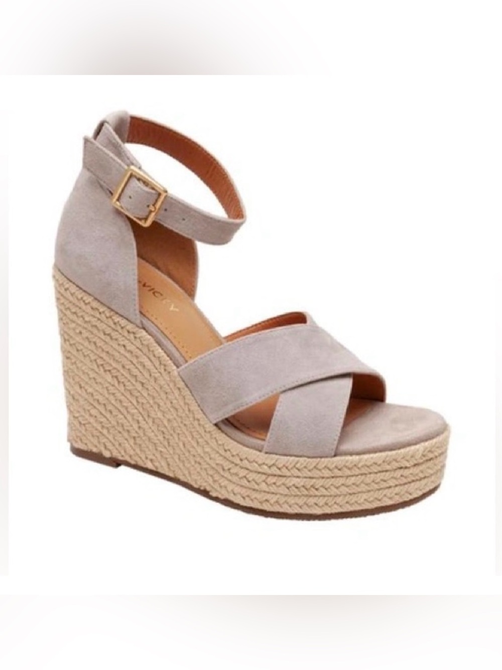 NWT Lisa Vicky Gemi Platform Wedge Sandal In Light Grey